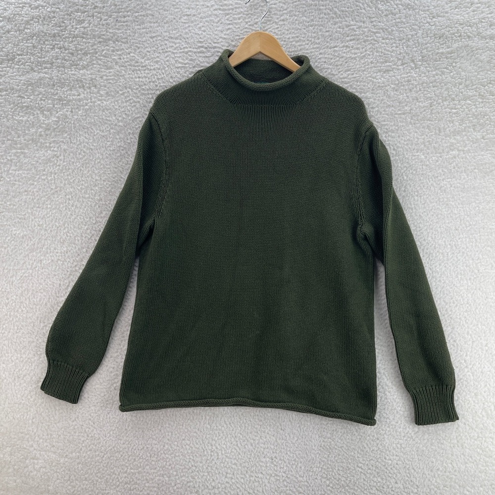 J Crew Sweater Mens M Olive Green Roll Neck Oarsman Preppy Outdoor Gorpcore